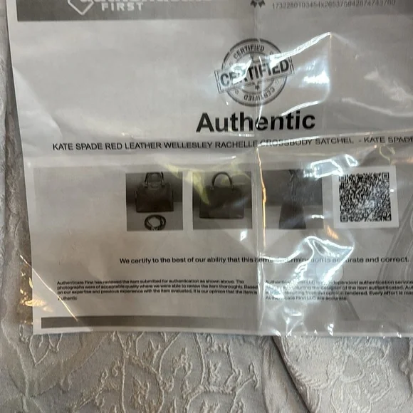 Kate Spade Red Satchel leather Bag with COA Mint condition - Picture 10 of 10